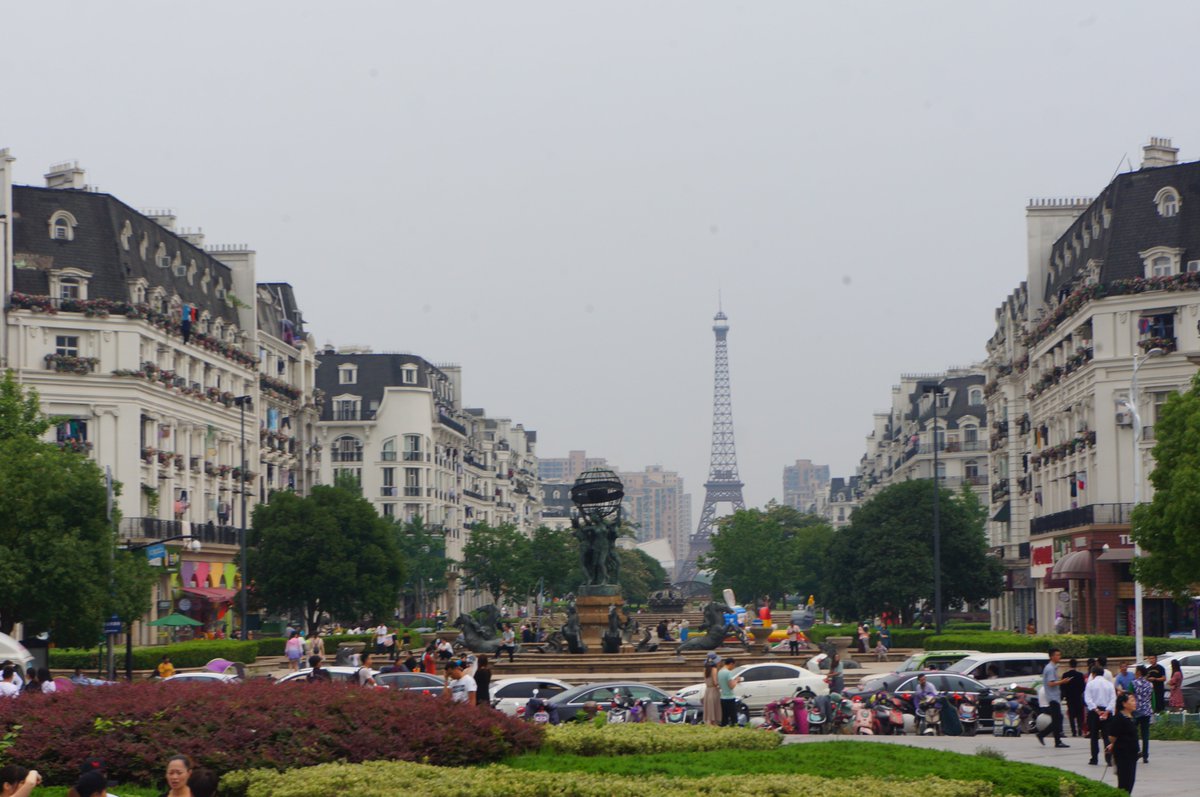 Tianducheng (杭州天都城), pictured below, is a city in China modeled after Paris. It is almost completely abandoned now. See the thread for more replicas!