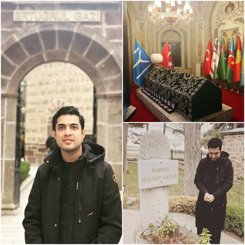 ReviewTurbine's tweet photo. #IqrarUlHassan pays a visit to the tomb of Ertugrul and Halima in Söğüt, Turkey. 
#StayTunedForMoreUpdates #LikeForLikes #ReviewTurbine https://t.co/rmbhBJQJtw