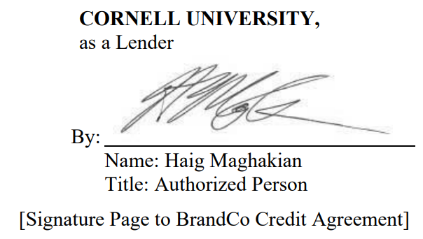 13/Who knew Cornell had a side hustle in asset stripping????From the  $REV BrandCo credit agreement signature pages.