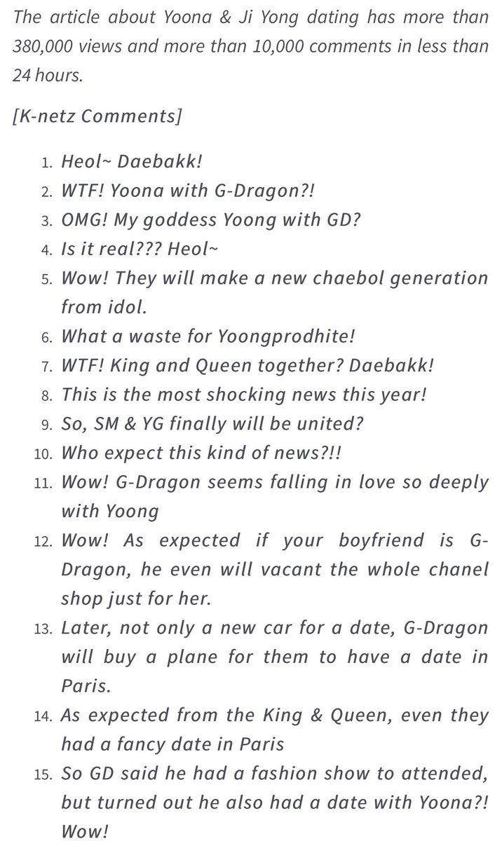 kalaither's tweet photo. Netizen commented on #YOONA and #GDRAGON dating news 💞
I really love this !
https://t.co/oa1U440N6L
#GYOON #SOSHIBANG #fanfiction https://t.co/vdAOW11Ztq