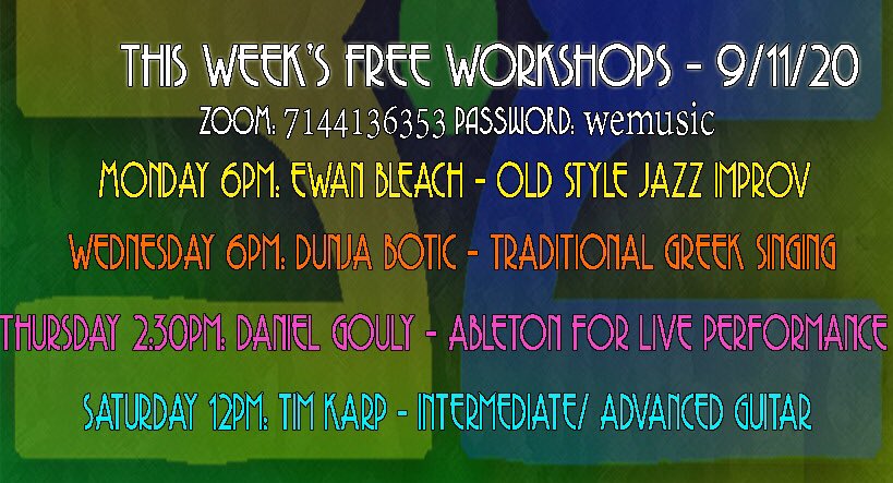 WeMusic7's tweet photo. This weeks #free #musicworkshop with WeMusic. 
#jazz #learnjazz #greekmusic #vocals #vocalist #ableton #abletonlive #learnguitar #guitarist https://t.co/W7weWtCc0q