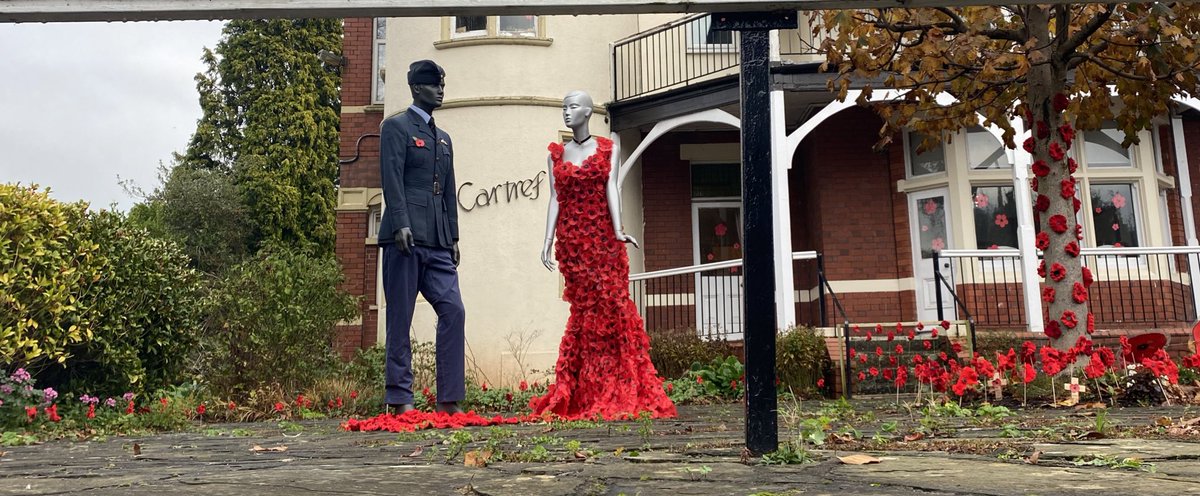 Lovely effort as usual from the staff at Cartref, Lake Road East. Thought it was Shirley Bassey for a second. #RememberanceSunday