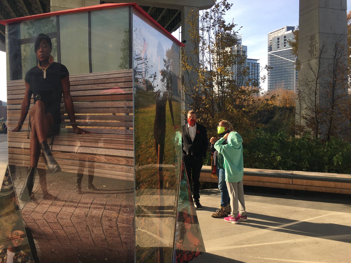 JohnTory's tweet photo. Yesterday I stopped by the #SafeInPublicSpace exhibit at @thebentway and was able to learn more about the lived experiences of Black and Afro-Indigenous Trans women. To learn more about this project visit: https://t.co/c2JkZsS1sr. https://t.co/TfHDX1rfhw