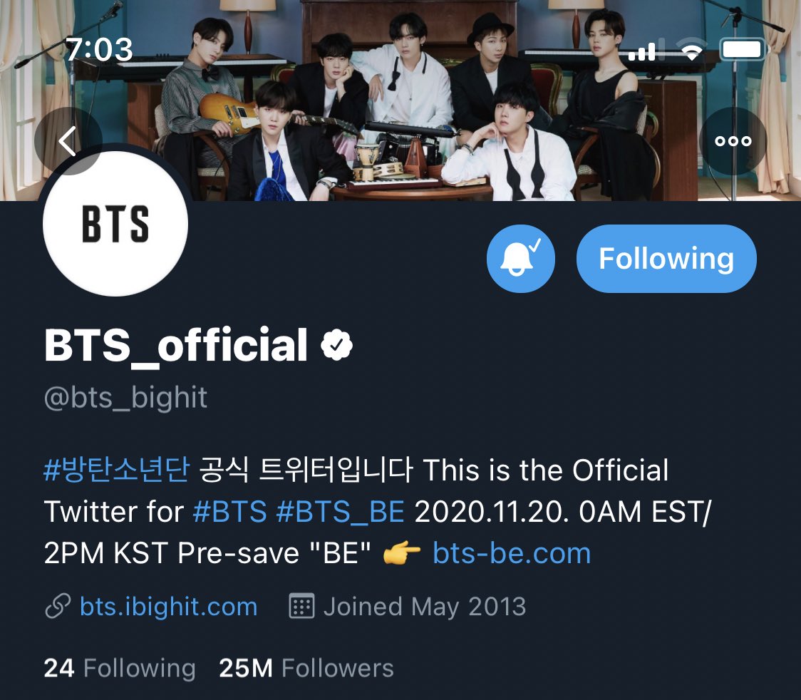 New twt layouts for  @BTS_twt and  @bts_bighit w concept photos for   #BTS_BE the moment of change! They used a montage for the first time instead of a group shot and it’s the header again for BTS’ acct (rare for them).