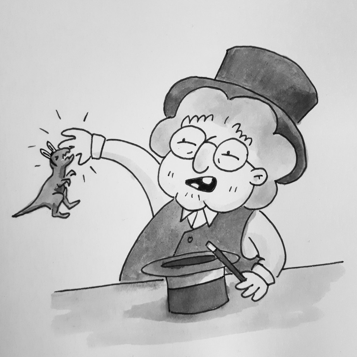 owlgress_illu's tweet photo. #dinovember again!
#grannyannie #illustration #ink #blackandwhite #magictrick #magician #trex https://t.co/QwidAiZ03o