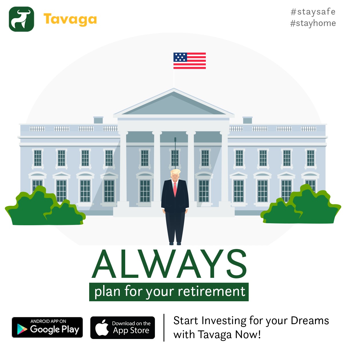 ALWAYS Plan For Your Retirement Download Tavaga Mobile Applications and start NOW Google Play Store: bit.ly/1PcUQrV iOS: apple.co/2kMhYsh #HappyInvesting