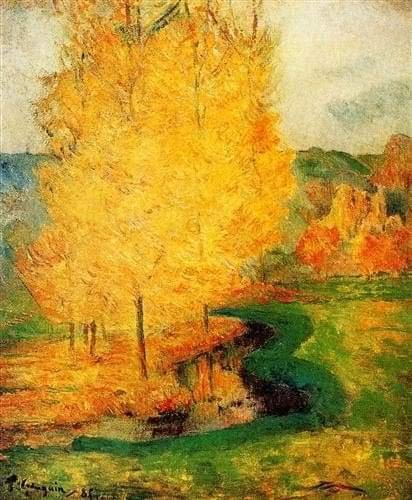 Silenzio, intorno: solo, alle ventate, odi lontano, da giardini ed orti, di foglie un cader fragile... Giovanni Pascoli 🎨Paul Gauguin