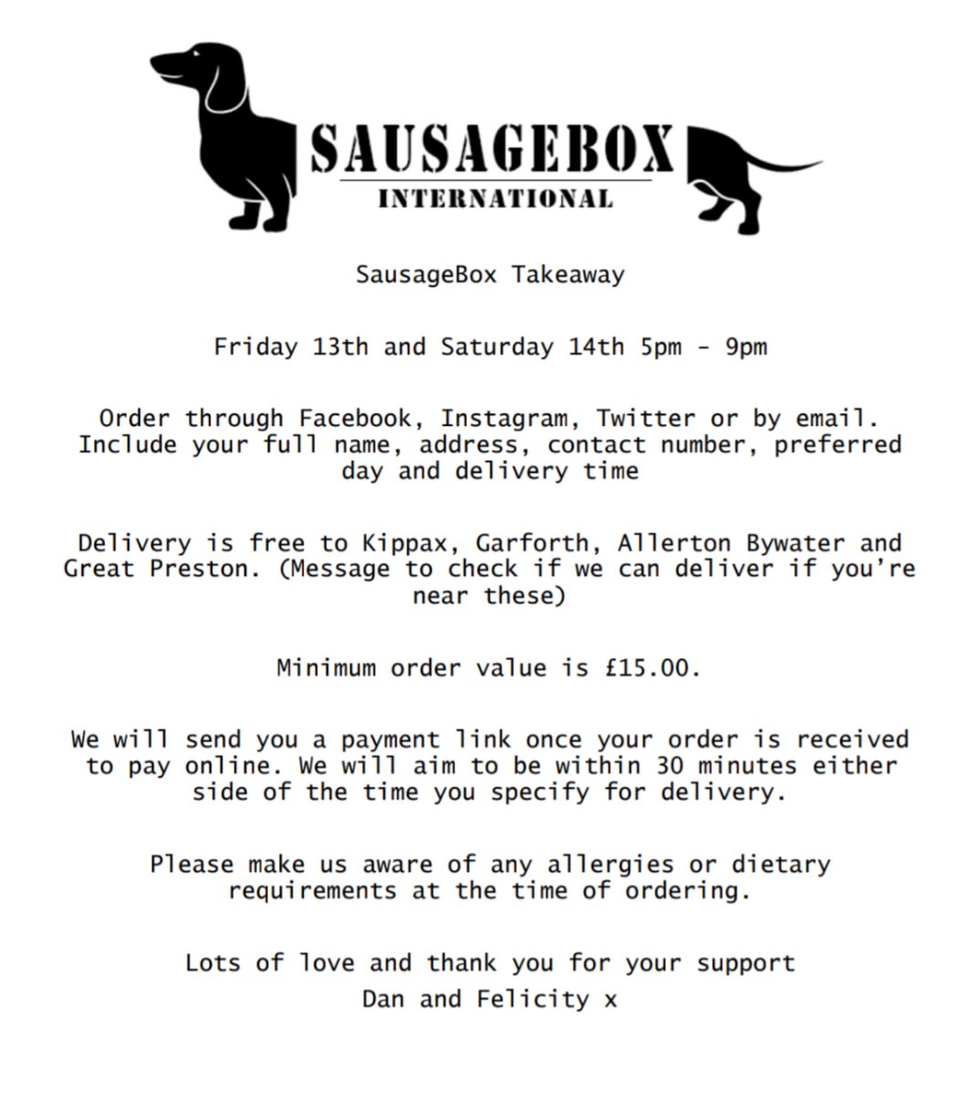 SausageBox (@the_sausagebox) on Twitter photo So this weekend was our last <a href="/FishNetsLds/">FishNets Seafood</a> but we going to try and squeeze one more Sausagebox takeaway in before baby number 2 arrives! Very limited food and last week we had to shut the books on Tuesday so I'm not kidding when I say don't delay! #garforth #kippax #takeaway So this weekend was our last <a href="/FishNetsLds/">FishNets Seafood</a> but we going to try and squeeze one more Sausagebox takeaway in before baby number 2 arrives! Very limited food and last week we had to shut the books on Tuesday so I'm not kidding when I say don't delay! #garforth #kippax #takeaway