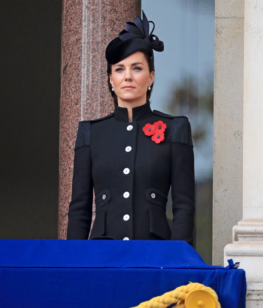 The Duchess of Cambridge today at The Cenotaph on Remembrance Sunday #RememberanceSunday #RemembranceDay