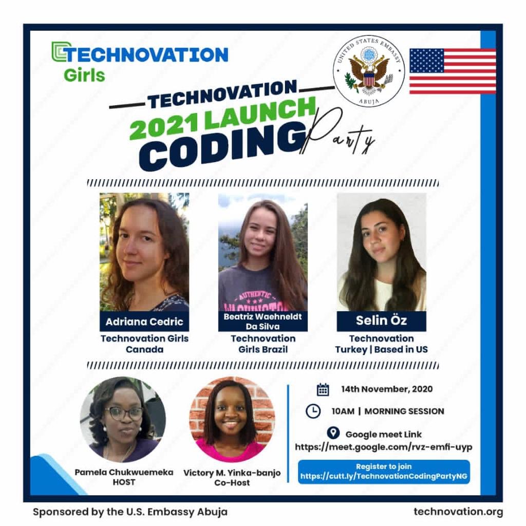 #technovation2021 #technovationnigeria #technovationcodingparty

Link in our bio! Register, attend and stand a chance to win amaaazing prizes 🥰📲🎉 
Can’t wait to see you there🌟
