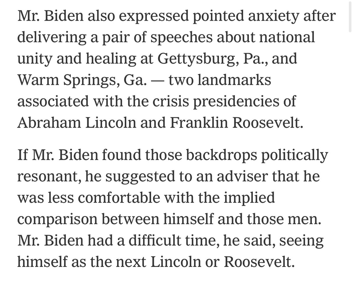 Impossible to overstate the scale of the challenges ahead for President Biden. In our story today, we captured how in recent months he has privately grappled with the FDR-like enormity of the tasks confronting him ... https://www.nytimes.com/2020/11/07/us/politics/joe-biden-president.html