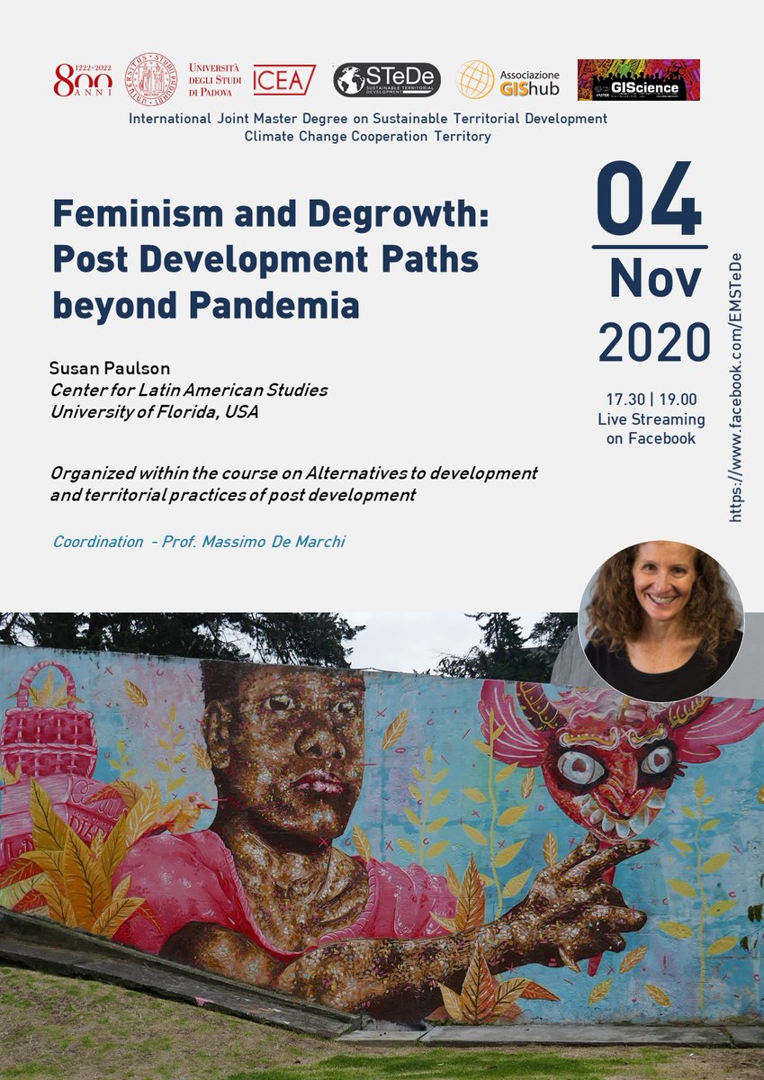MassDeMarchi's tweet photo. Thanks Susan Paulson for sharing your experience at
International Joint Master Degree STeDe CCD
#geonovember #gisday #geoweek
@IlBoLive @UniPadova @MasterGIS_Droni
@degrowth_info #degrowth @fem_degrowth
#feminism #4novembre #8novembre #TrumpOut
https://t.co/Fc3mtyrCJ8 https://t.co/uJZ8TTbgWX