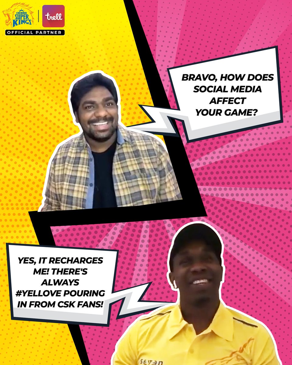TrellApp's tweet photo. The #CSK superstars talk social media with @Zakirism in 'Chit-Chat With Zakir'.
Watch the complete episode on Trell: https://t.co/wHSWAfgpt5
#ChennaiSuperStars
#IPL2020 #yellove #ZakirOnTrell #CskOnTrell https://t.co/L2E9AecXCa