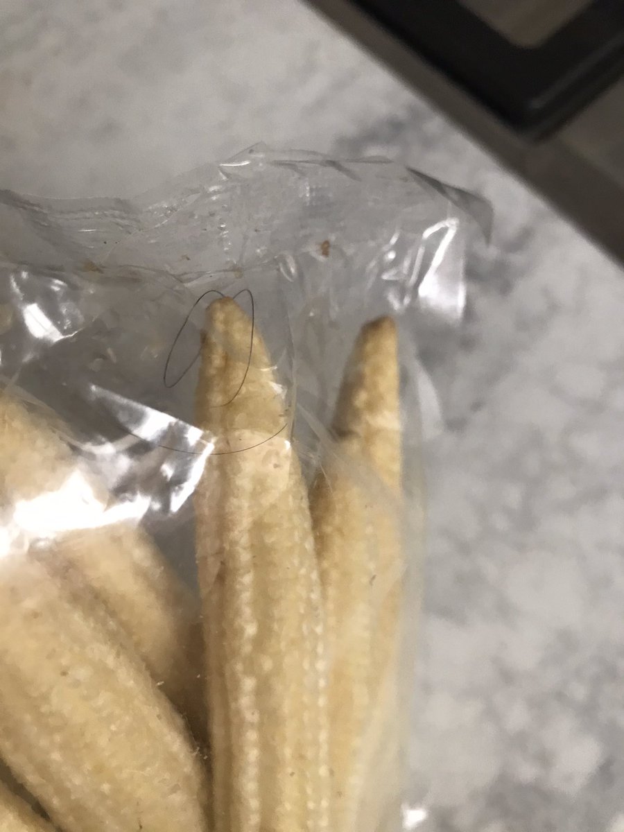 CharlotteBuchs's tweet photo. @AldiUK just found a hair inside a sealed packet of corn 🤢 https://t.co/9XRDC1Z33H