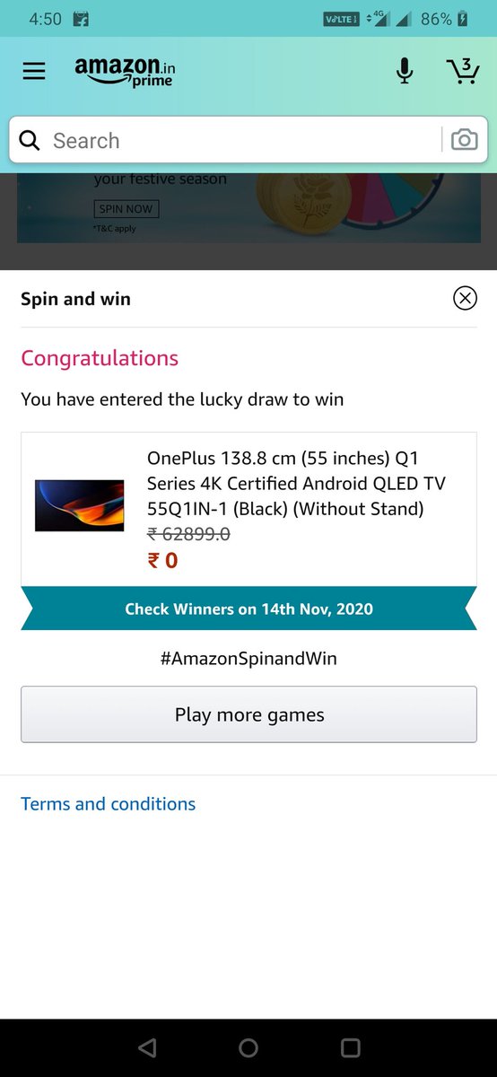 maddy4happy's tweet photo. #AmazonSpinandWin
@amazonIN https://t.co/35SEy0Darn