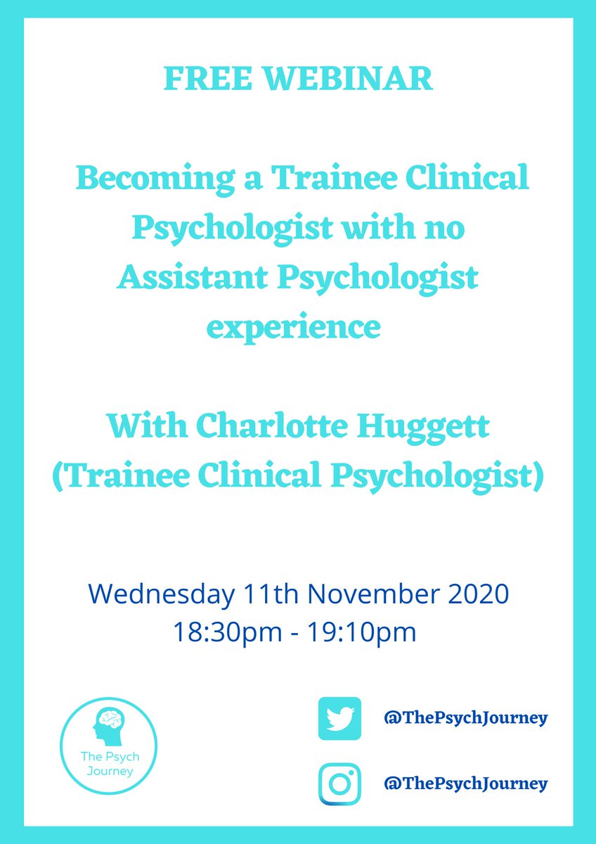 ThePsychJourney's tweet photo. Hosting a (FREE) webinar this week with @CharliHuggett

First 30 tickets (which are all free) are for people who identify as being from a minority background

PLEASE SEND A MESSAGE IF YOU ARE INTERESTED 🙌🏽😀

Message before 5PM today - general tickets will be released after 5pm! https://t.co/jmdrBQeInc