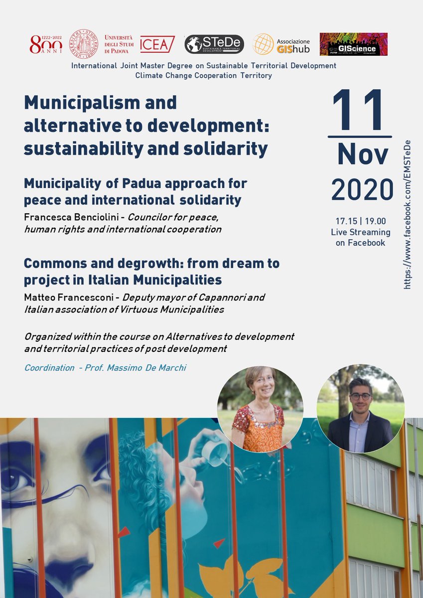 MassDeMarchi's tweet photo. #11november Francesca Benciolini, Matteo Francesconi share experiences at International Joint Master Degree STeDe CCD
#geonovember #gisday #geoweek
@IlBoLive @UniPadova @MasterGIS_Droni #Capannori
@MatteoF21 #Padova @comunepadova @ComuniVirtuosi
https://t.co/Fc3mtyrCJ8 https://t.co/XtbzgXT29M