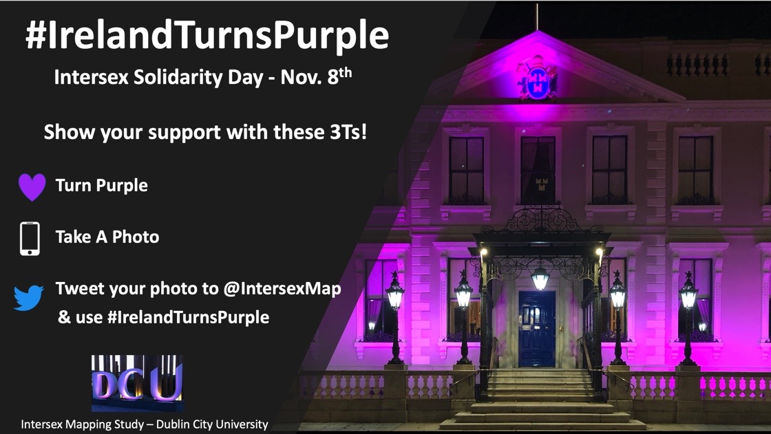 Good morning #Tipperary #TiobraidÁrann 💙💛

#IrelandTurnsPurple TODAY #IntersexSolidarityDay 💜 

67 buildings in #Ireland are turning purple!

The iconic #RockOfCashel turns purple today!!

Please photo and tweet us later, thanks so much😃