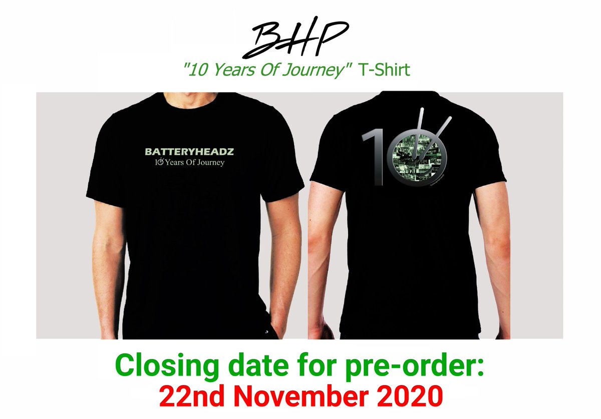 batteryheadz's tweet photo. You have two weeks left to pre-order our 10 years anniversary t-shirt! Visit the link below to place your order.

https://t.co/uS5UBSdka0

#Batteryheadz #Drumline #Percussion #DrumlineTshirt https://t.co/aSC8zz97Xi