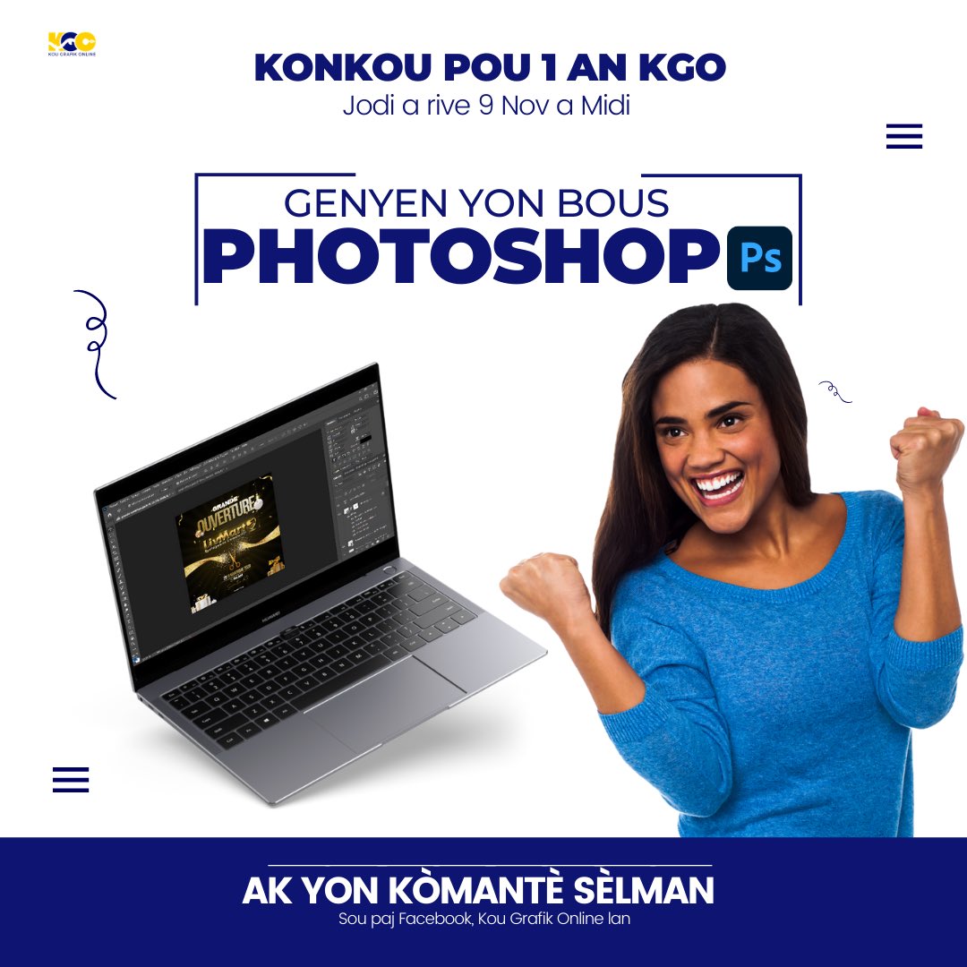 SajousGelumer's tweet photo. Pou make 1 an KGO 9 Nov 2020 an:
Lap pwofite akòde yon bous ak yon moun nan #PHOTOSHOP gras ak yon tiraj otomatik.

Kondisyon:
—Wap like paj lan
—Wap pataje post lan
—Wap kite yon kòmantè

NB: Si se kòmantè w la ki soti epi w pa like paj lan ni pataje post lan, WAP DISKALIFYE! https://t.co/FPgEtGWw5T