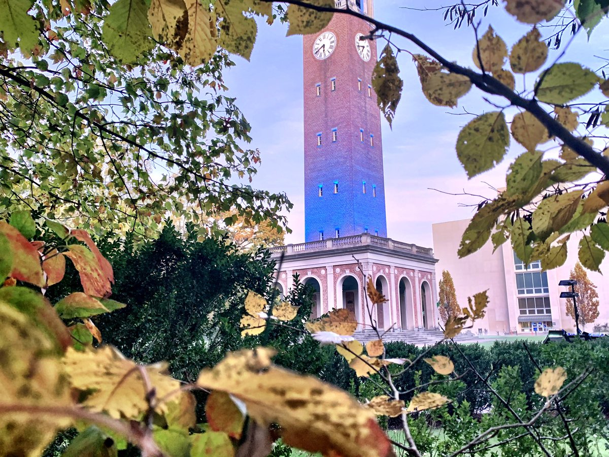 LeePaceTweet's tweet photo. Autumn colors: golds, reds, oranges and Carolina blue. Good morning from Chapel Hill. https://t.co/qJuvoHpDtY