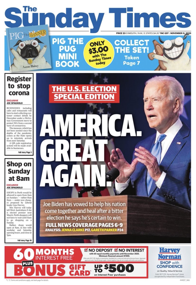 titelseiten's tweet image. Titelseiten zu #Biden‘s Wahlsieg: