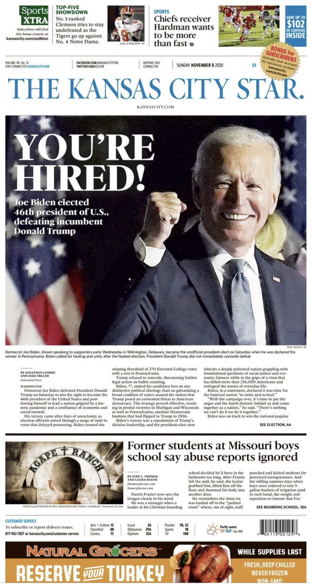 titelseiten's tweet image. Titelseiten zu #Biden‘s Wahlsieg: