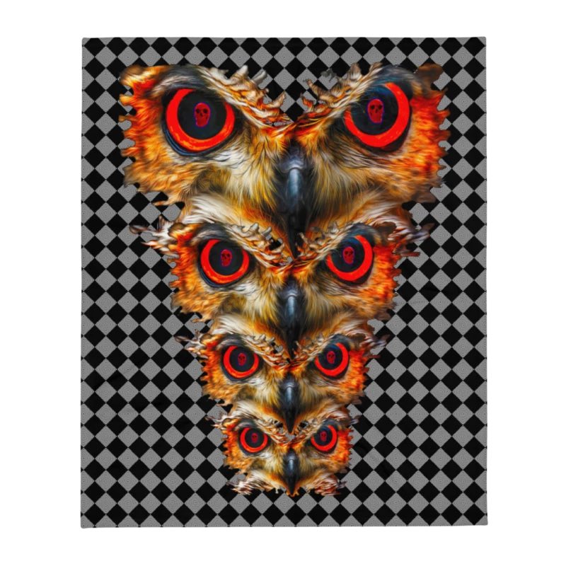 SkySkullArt's tweet photo. Owl Eyes See Skull on Black Hypnotic Checkered Pattern Throw Blanket

Do you like warmth?
Do you love Owls?
Do you love Skulls?

Large Owl Eyes With Skulls design on Black Hypnotic Checkered Pattern background.
Just because We love Owls and Skulls. https://t.co/NIjmU0zMTG https://t.co/a4MzeTazEv