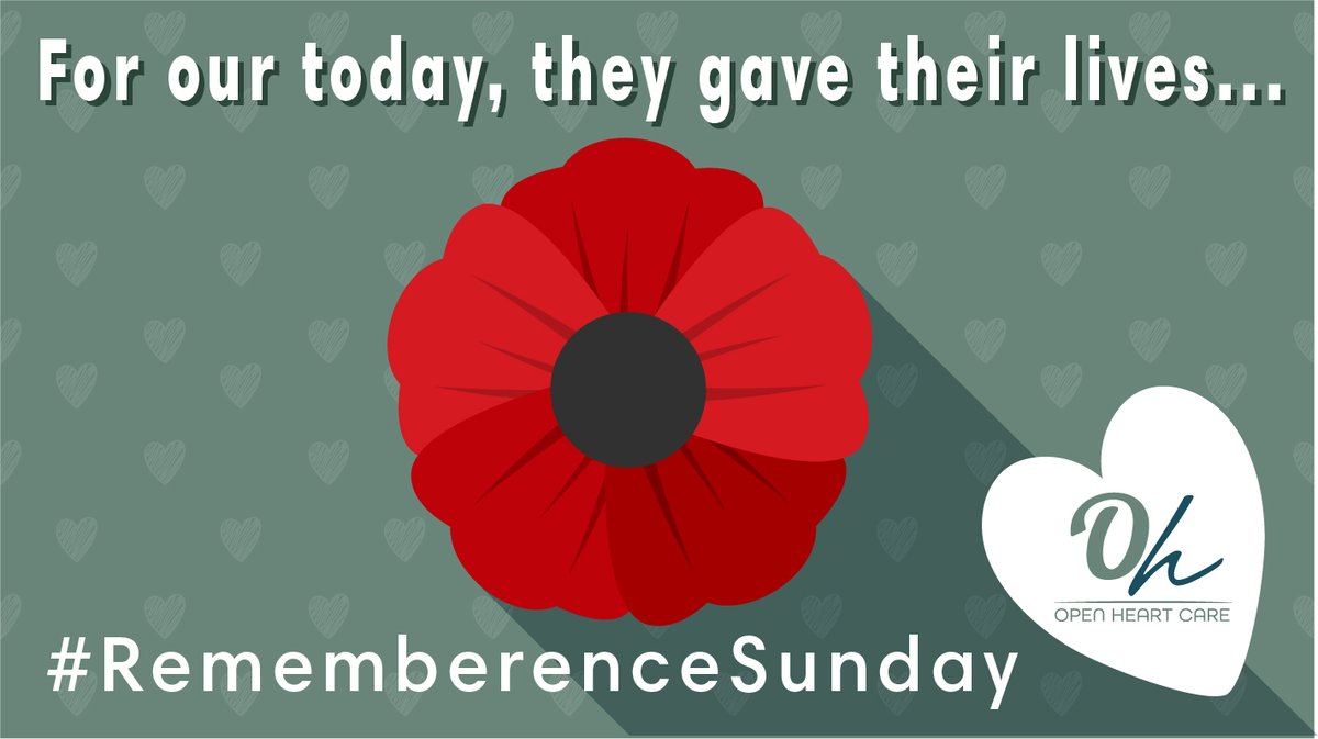 OpenHeartCare_'s tweet photo. On this special day, we take time to remember all those brave people who gave their lives so we can enjoy our freedom. Even during lockdown, we can be thankful this is only for a short time… #RememberanceSunday #LestWeForget #StaySafe #PoppyAppeal https://t.co/uP7WPaoa3X