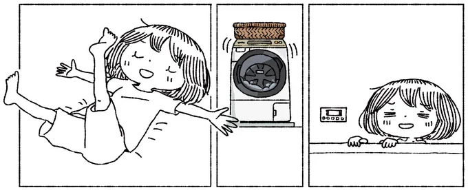 今夜も作業です!
お風呂を描いた後、The dive to オフトゥンを描いていきます 
