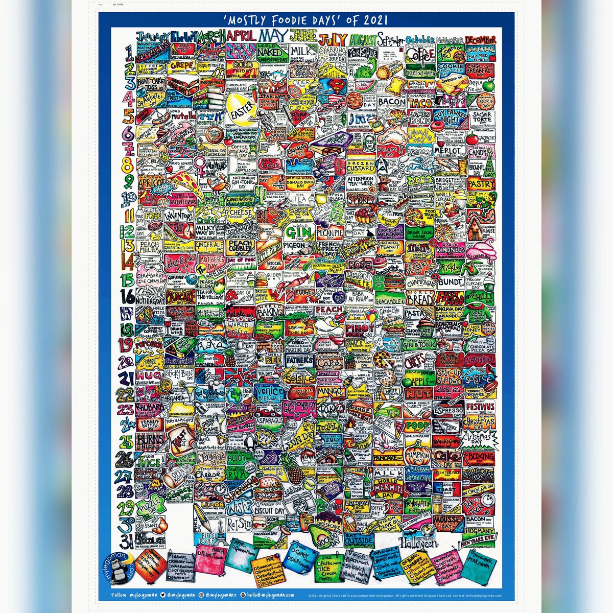 mylegoman's tweet photo. #MostlyFoodieDaysOf 2021 is finally for sale at https://t.co/ToTTR7SPWx   Giving you the perfect excuse to celebrate every single day of 2021.

#socialmedia #calendar2021 #SundayMorning #SundayThoughts #Christmasgifts #giftideas https://t.co/oJDGasxMlU