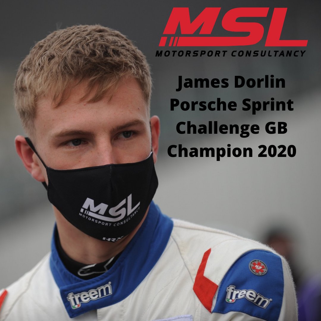 MSLMotorsportC's tweet photo. Huge congratulations to MSL's @JamesDorlin on securing the 2020 Porsche Sprint Challenge GB Championship.
James took the title with a champion's drive, securing yet another victory in the final race.
Now it's almost time for the @BritishGT James!
#jd32 #refusetolose https://t.co/loH1MYksD9