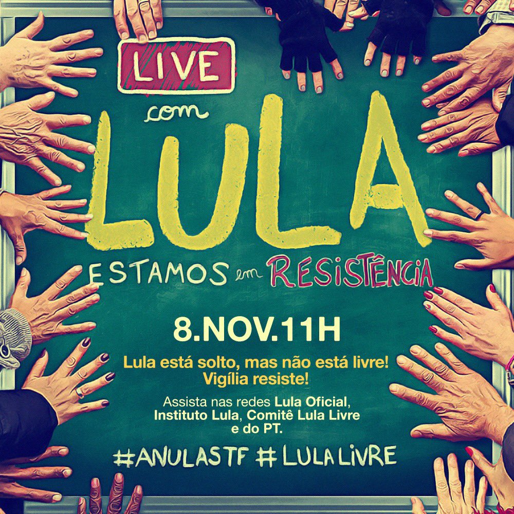LulaOficial's tweet photo. Um ano de liberdade. Ainda à espera de Justiça. #equipeLula https://t.co/SBFXUoghxp