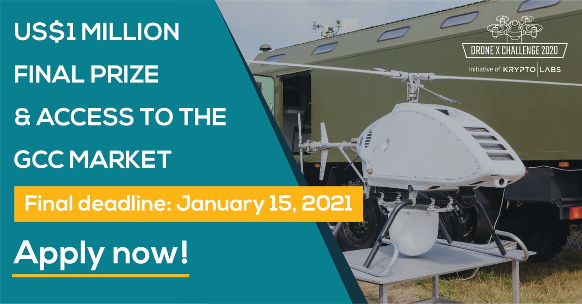 After receiving several requests from the participants of #Drone X Challenge 2020 to extend the application's deadline, the DXC 2020 Organizing Committee has announced a final #extension for the Phase III deadline to January 15th, 2021.

Apply now! dronexchallenge2020.com