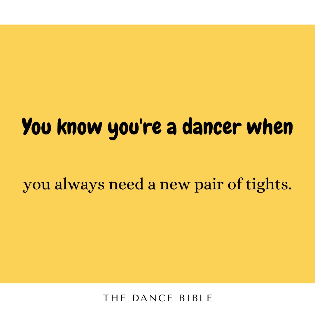 TheDanceBibleCO's tweet photo. Every dancer needs a fresh pair of tights...well...ALWAYS 😜

#youknowyouareadancerwhen⁠
#dancersrelate #dancerproblems⁠
#dancerdiaries⁠
⁠
Follow @thedancebible.shop if you love dance ❤️⁠
#TheDanceBible https://t.co/JWRb4sc25Y