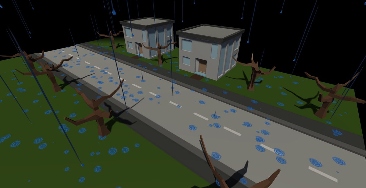 MrLarodos's tweet photo. Und so wirkt der Regen im Partikelsystem in einer minimalen Testszene, die zur optischen Qualität der Partikel passt 😂
#madewithunity #shuriken #particle #particlesystem #partikelsystem #regen #rain #lowpoly #screenshotsunday https://t.co/xWGyNDvt7L