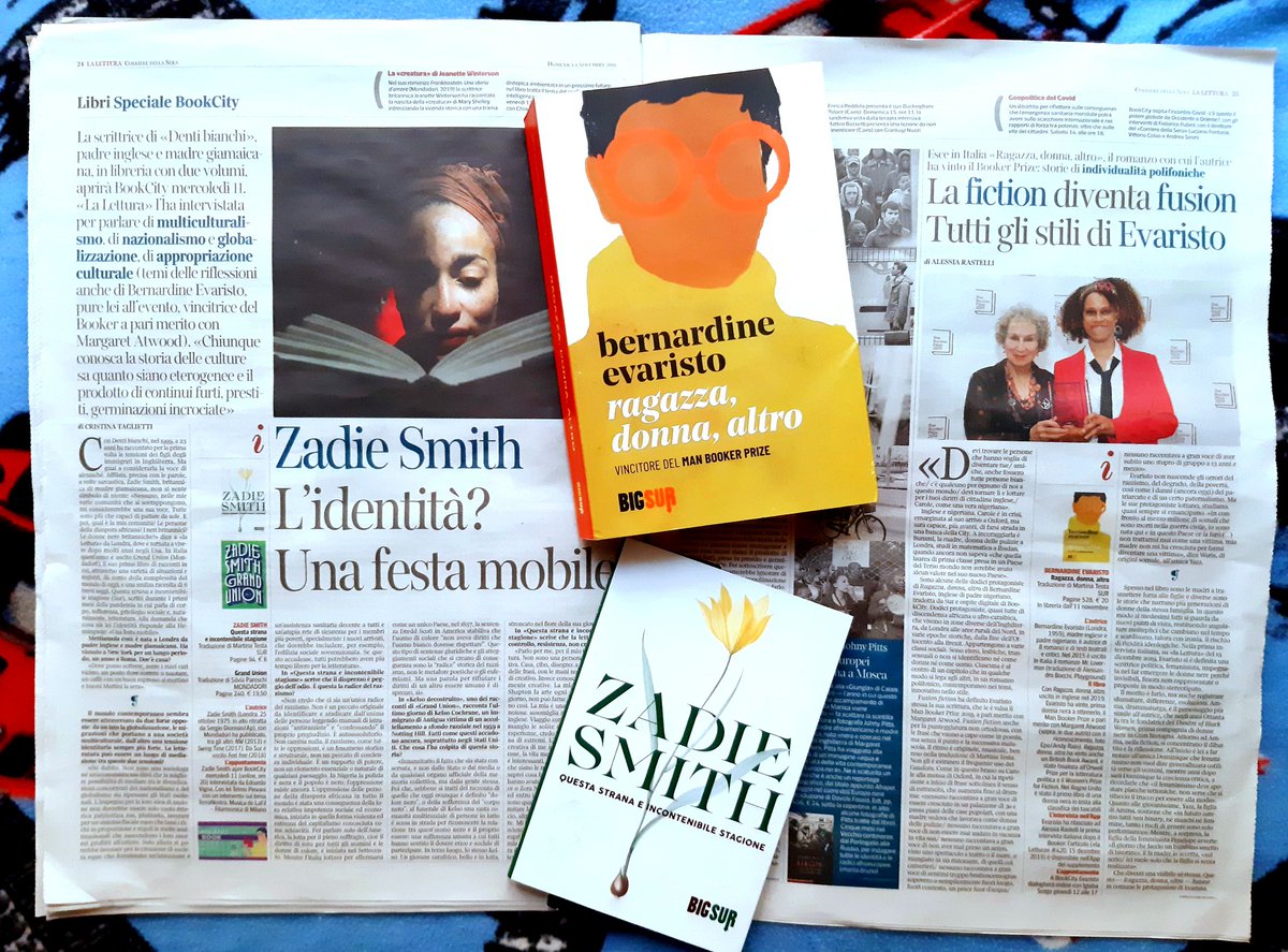 edizioniSUR's tweet photo. Oggi su @La_Lettura:
🗞Zadie Smith, autrice di «Questa strana e incontenibile stagione», intervistata da @critaglietti.
🗞@al_rastelli parla della fusion fiction in «Ragazza, donna, altro» di Bernardine Evaristo, dall’11 novembre in libreria. https://t.co/ZCEpC68QoD