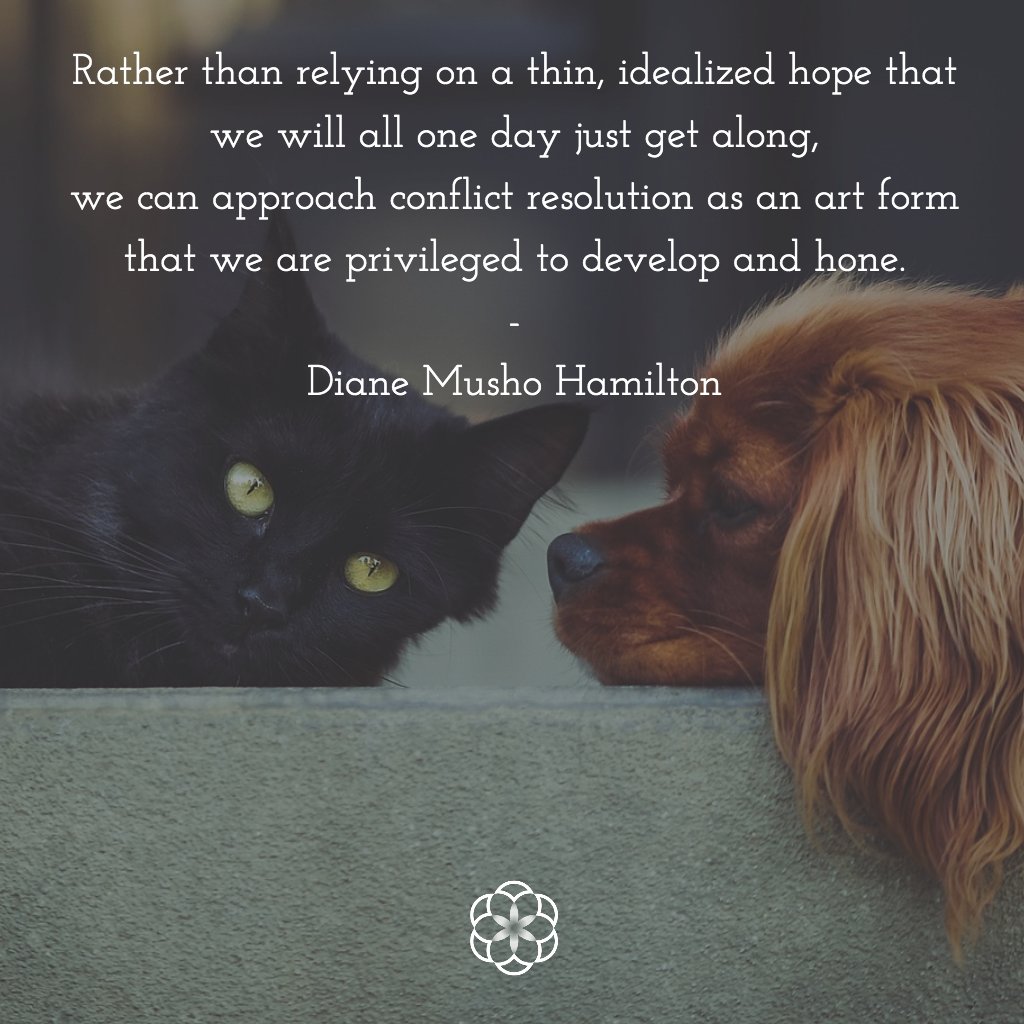 grateful_org's tweet photo. "Rather than relying on a thin, idealized hope that we will all one day just get along, we can approach conflict resolution as an art form that we are privileged to develop and hone." -Diane Musho Hamilton

https://t.co/MDM361oOx4 #WordForTheDay #GratefulLiving #Gratefulness https://t.co/oQPNrXN14w