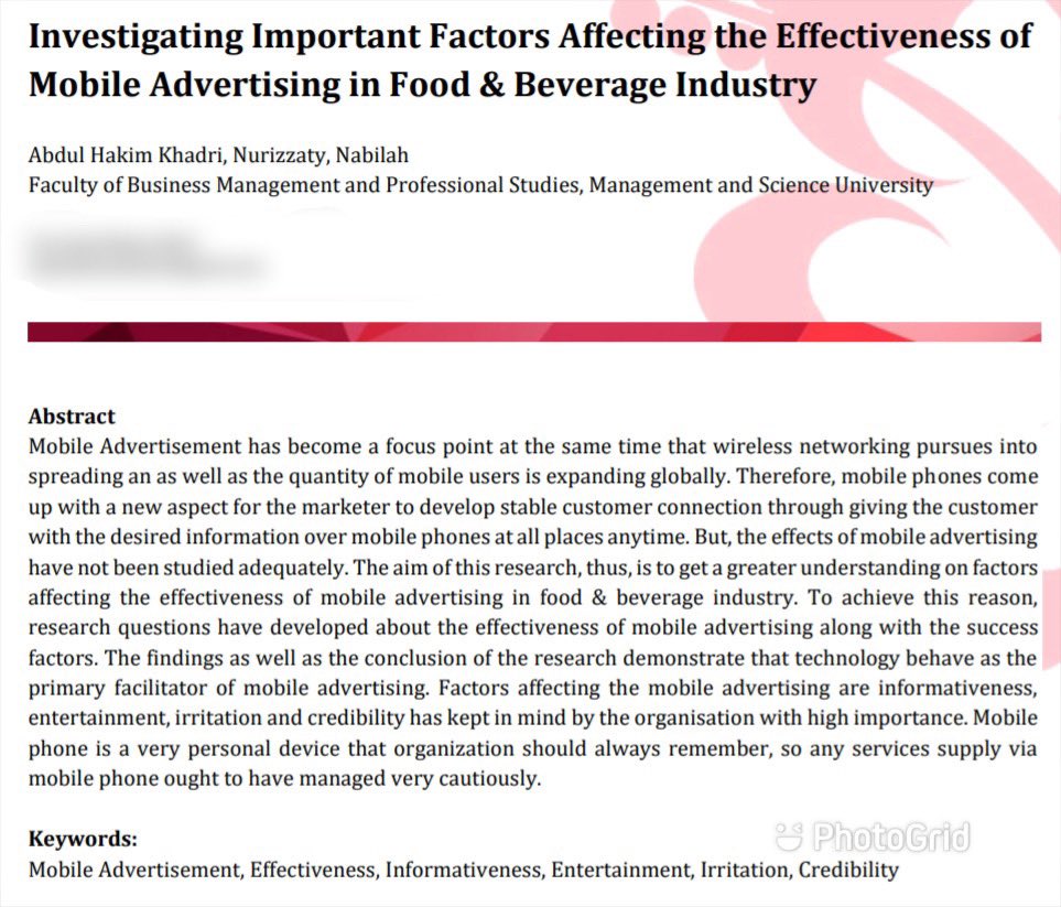 researchMSU's tweet photo. #COVID19 created a drive for #digital #marketing. Our #MSUFBMP researchers studied factors affecting the effectiveness of mobile advertising in the F&amp;B industry. We note informativeness, entertainment, irritation &amp; credibility as main factors. More> https://t.co/KTUZMNOQsQ https://t.co/oY23CvY6sf