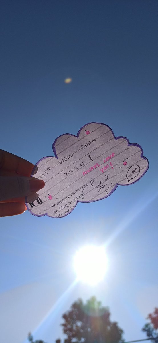 Jiminschickue's tweet photo. For Suga @BTS_twt
Get well soon Yoongi....we are waiting for your meow.
Have a good day....
From Jesika #GetWellSoonYoongi
#SkyForYoongi
#FromARMY
@BTS_twt
@BigHitEnt @bts_bighit https://t.co/q48Vgv4mLh
