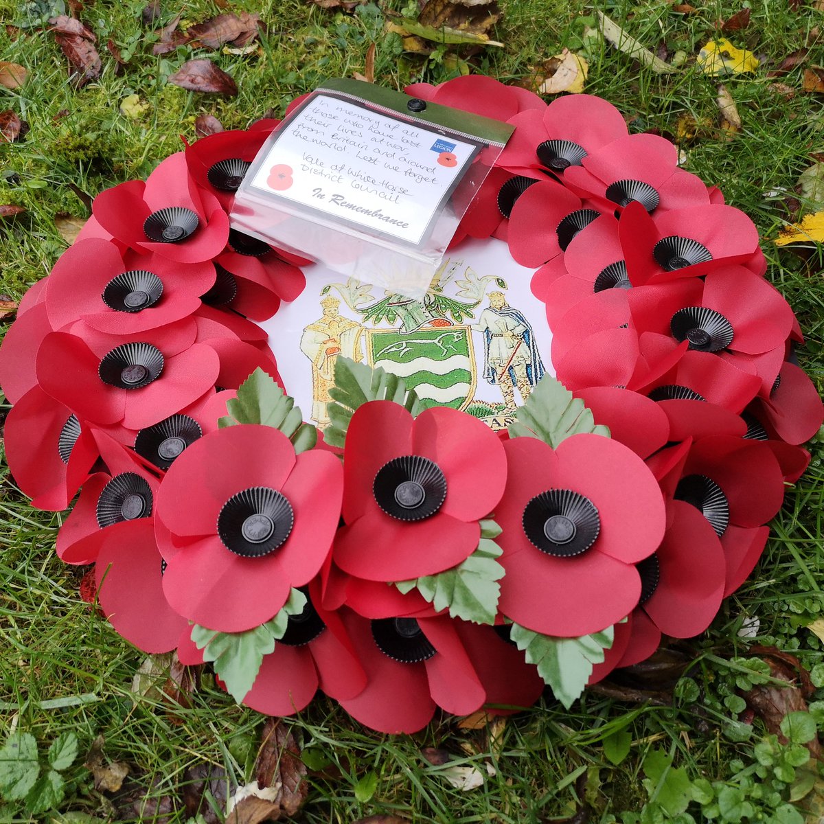 emilysmithLD's tweet photo. The #RemembranceDayservice at #Botley Commonwealth Wars Graves was very moving, despite the restricted attendance this year. Thank you to North Hinksey Parish Council for the opportunity to lay a wreath on behalf of @WhiteHorseDC #WeWillRememberThem https://t.co/xi07UFy9jo
