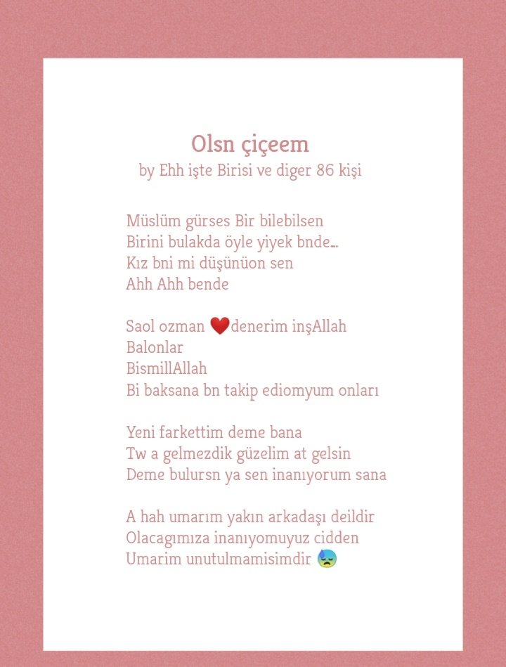 Birisiderlr's tweet photo. Hahahahah tüm cümlelerimin şiir olmuş halii. https://t.co/taSURSP0FR