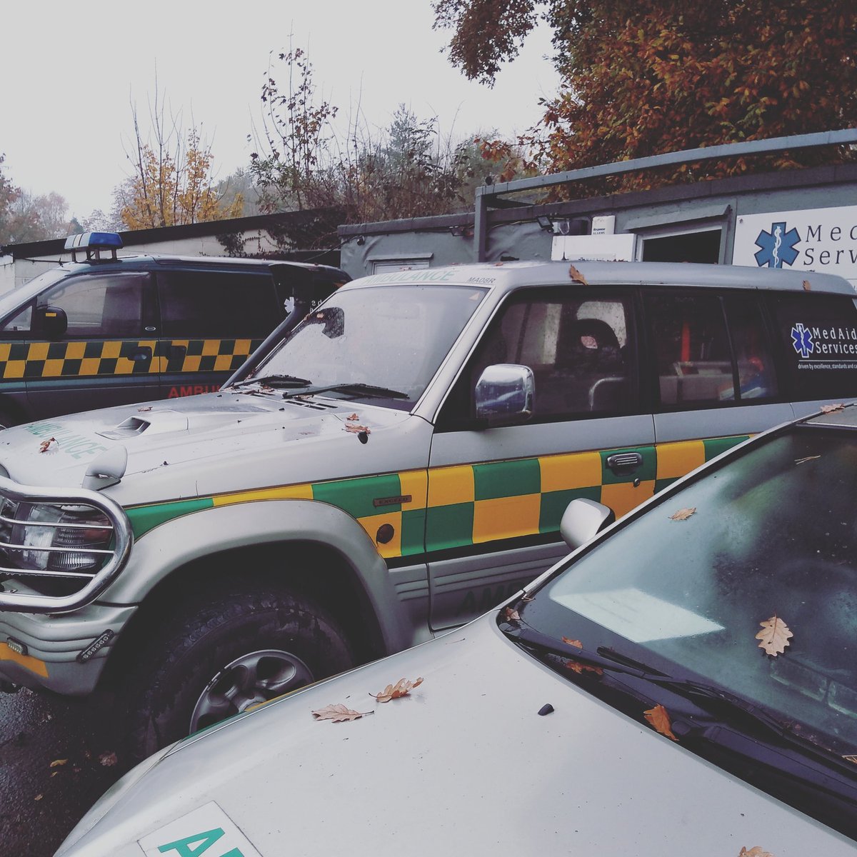 MedAidServices's tweet photo. Bit wet and drizzly today at the yard, but work still needs to be done!

We are deep cleaning all our 🚑🚑🚑 today.

#ambulance #medical #firstaid #medic #paramedic #technician #myemsday #eventprofs #event #rain #weather #oswestry #shropshire https://t.co/ZQH8frsgzG