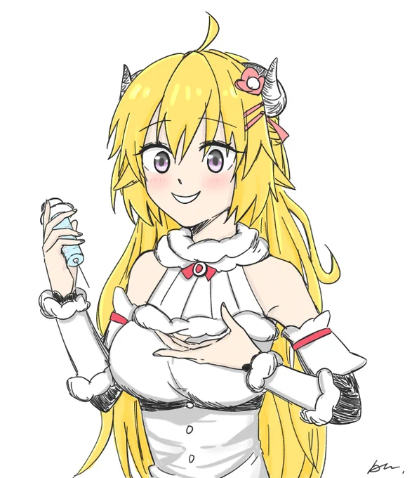 要不要來一支? wwwwwww #つのまきあーと #hololive