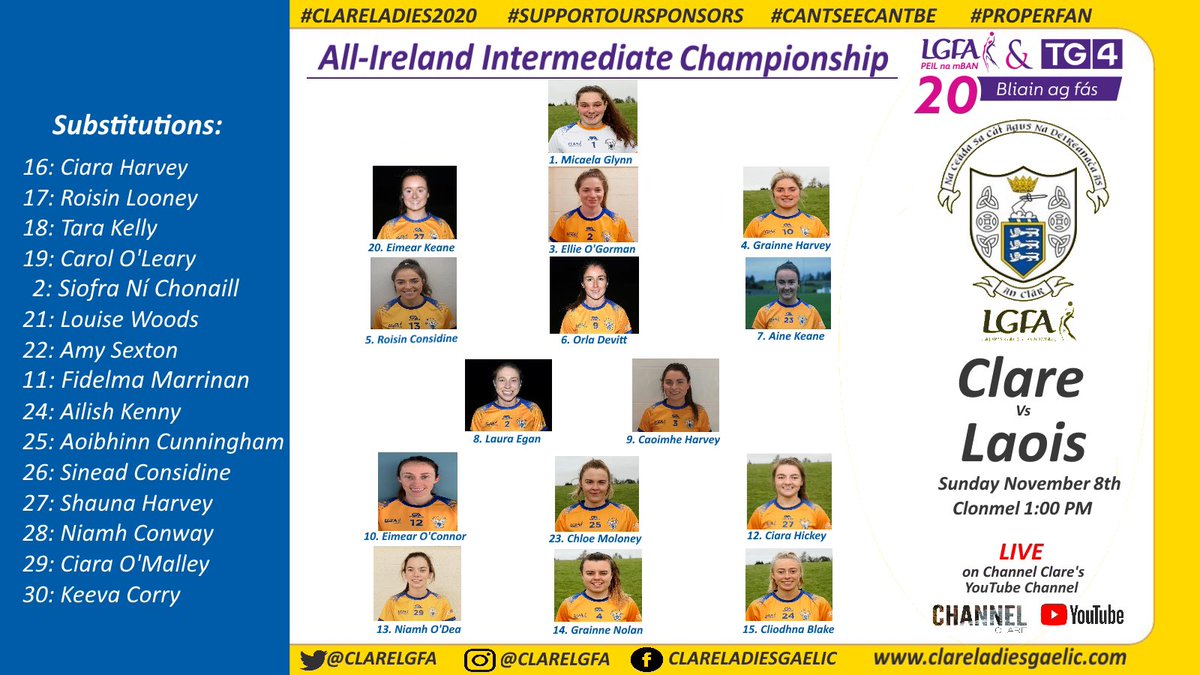 Clarelgfa's tweet photo. Clare Full Match Day Panel, throw in 1 o’clock:

Coverage starts now on the @ChannelClare YouTube Page at the link below 👇

https://t.co/iEEVAddcBd

#CantSeeCantBe #20x20 #ProperFan #ClareLGFA https://t.co/QbSs5HeUji