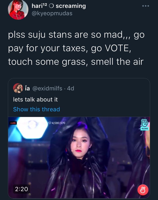 gdmullet's tweet photo. we’re called suju stans now ?? https://t.co/BLOUdmgDKm