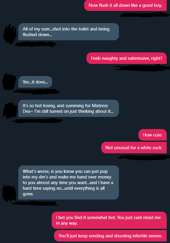 GoddessDva's tweet photo. Hahah. I love submissive whitebois that know their place under me, getting off to getting humiliated and financially dominated by their curvy Goddess. They always squirt their loads into the toilet for me.

Now, who's next? 🖤 https://t.co/0L20RPCuKX