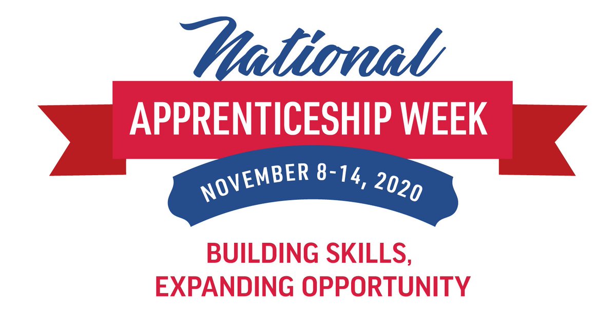 USDOL's tweet image. It’s National Apprenticeship Week! Join us in celebrating apprenticeship at events around the country. Find one near you: Apprenticeship.gov/NAW #NAW2020