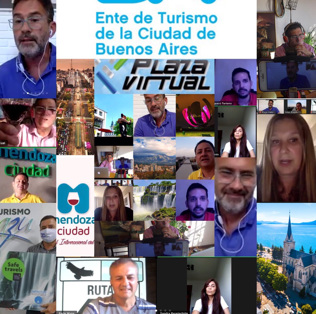 FABIANBANCHERO's tweet photo. En #LaPlazaVirtual 🇦🇷🌳🎥🌞
#DestinosConectados Prog.🎞▶️
https://t.co/y5dIxlzsdO
Diego Gutiérrez - Dir General de Promoción Turística - ENTUR BA @EnTurBA
 Nicolás Benitez @CataratasIturem 
Felipe Rinaldo, Sec Turismo y Cultura @ciudaddemendoza 
Mod🎤 @SilviaLuzzardi #Bariloche https://t.co/xo9DCvepRn
