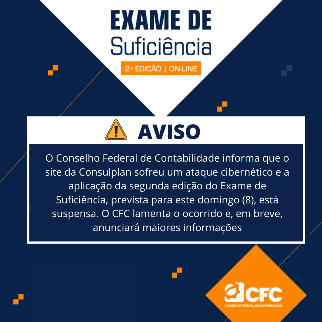 cfcoficial_'s tweet photo. Candidato, o link da prova não está disponível, portanto, não clique em em links suspeitos.
Em breve divulgaremos novas informações.
#SomosContábeis https://t.co/ww7cN2T5Hm